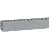 Transcab - Cable grey duct with cover - 2 metre length 80x80mm 2m 12.5mm finger DIN pitch with cover grey