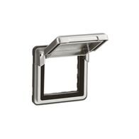 Soliroc - Adaptor with cover for 2 module mechanism IP55 IK10 metal silver