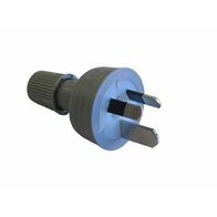 HPM 15A 3 Pin Plug Top with Cord Locking Nut Grey