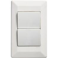 Como - Vertical Single Pole Double Throw - rocker Switch 2 gang 10A 240V a.c. white