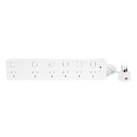HPM General Purpose 175J 6 Outlet Surge Protected Switched Powerboard White