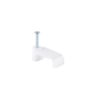 HPM Flat Type Cable Clips 7mm White - 100 Pack