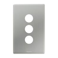 Excel Life Switch Coverplate 3 Gang Matt Silver
