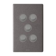 Excel Life 16A 2 Way Single Pole Double Throw Vertical Rocker Switch 5 Gang Urban Grey