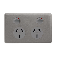 Excel Life 10A Double Pole Horizontal Double Powerpoint Urban Grey