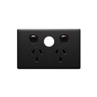 Excel Life 10A Horizontal Double Powerpoint with Extra Function Hole Matt Black