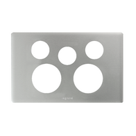 Excel Life Horizontal Double Powerpoint Coverplate with Extra Function Hole Matt Silver