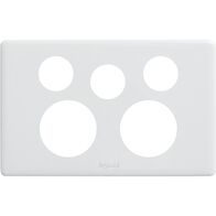 Excel Life Horizontal Double Powerpoint Coverplate with Extra Function Hole Gloss White