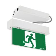 Edgelight LED Exit Sign - single sided running man straight with lithium battery