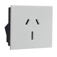 Excel Life - Vertical single powerpoint mechanism 1 gang 15A 240V a.c. autoswitch white