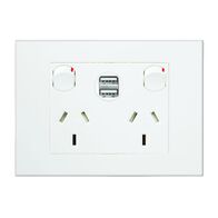 HPM VIVO 10A Double Powerpoint USB 2.4A x 2 Chargers White