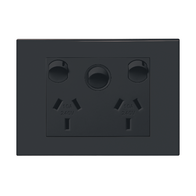 HPM VIVO 10A Horizontal Double Power Point with Switch Dark Grey