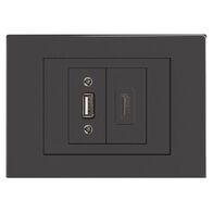 HPM VIVO HDMI + USB Combination Socket Dark Grey