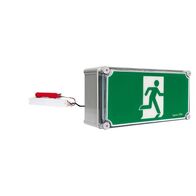 Galaxy Freezer Weatherproof LED Exit Sign with Remote Gear 24m - Single Sided Running Man STRAIGHT