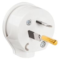 HPM 10A 3 Pins Round-Shaped Earth Side Entry Plug Top White