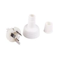 HPM 15A 3 Pin Plug Top with Cord Locking Nut White