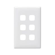 Linea - Grid & plate only 6 gang white