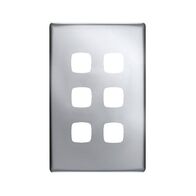 Linea - Coverplate 6 gang matt silver
