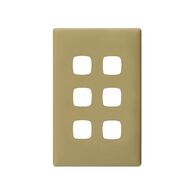 Linea Coverplate 6 gang 5 oclock olive