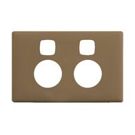 Linea Powerpoint coverplate 2 gang with extra safety ninja khaki