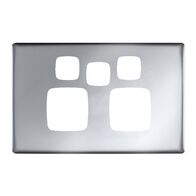 Linea - Powerpoint coverplate 2 gang with extra hole matt silver