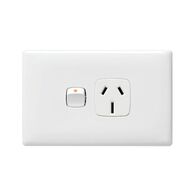 Linea - Horizontal single powerpoint 1 gang 15A 240V a.c. white