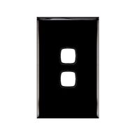 EXCEL - 2 Gang Grid & Coverplate Only - For 770 Series Mechanisms - Black