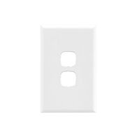 EXCEL - 2 Gang Switch Coverplate Only - White