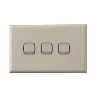 Excel - Horizontal rocker switch - Single Pole Double Throw - 3 gang 2 way 10A 240V a.c. beige