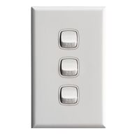 Excel - Vertical rocker switch - Single Pole Double Throw - 3 gang 2 way 10A 240V a.c. gloss white