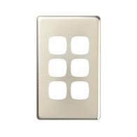 EXCEL - 6 Gang Switch Coverplate only - Stainless Steel