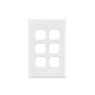 Excel - Switch coverplate 6 gang white