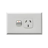 Excel - Powerpoint 1 gang 10A 240V a.c. with gloss white