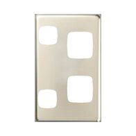 EXCEL - Double vertical powerpoint coverplate only - Stainless Steel