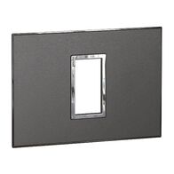 ARTEOR Square 1 Module Horizontal Coverplate Brushed Black