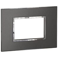 ARTEOR Square 3 Module Horizontal Coverplate Brushed Black