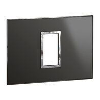 ARTEOR Square 1 Module Horizontal Coverplate Reflective Black