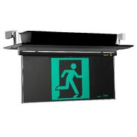 E2 LED Exit Sign complete with running man decals - black with lithium battery - Galaxy