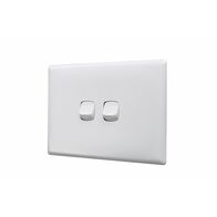 Linea - Horizontal rocker switch - Single Pole Double Throw - 2 gang 2 way 10A 240V a.c. white