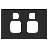 Linea - Powerpoint coverplate 2 gang black
