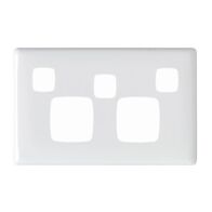 Linea - Powerpoint coverplate 2 gang with extra hole white