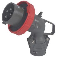 HYPRA - IEC industrial angled plug - IP 66/67 - 3P+E 415V a.c. 63A grey