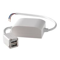 Dual USB charger mechanism for plasterboard or single brick installations 2 x 2.4A 250V a.c. white