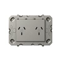 Arteor 770 series - Horizontal double powerpoint autoswitch 2 gang 10A 240V a.c. magnesium