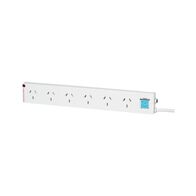 HPM General Purpose 6 Outlet 175J Surge Protected Powerboard White