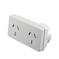 HPM 10A Left Hand Slimline Double Adaptor White