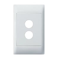 Excel Life - Common plate - Grid & plate For EM series switch mechanisms 2 gang white