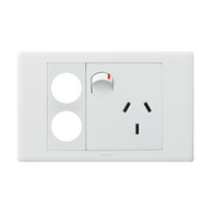 Excel Life 10A Horizontal Single Powerpoint with 2 x Extra Function Hole Gloss White