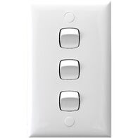 HPM Standard 10A 3 Gang Single Pole Double Throw Vertical Switch White
