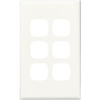 HPM Standard 6 Gang Rectangle Switch Cover Plate White